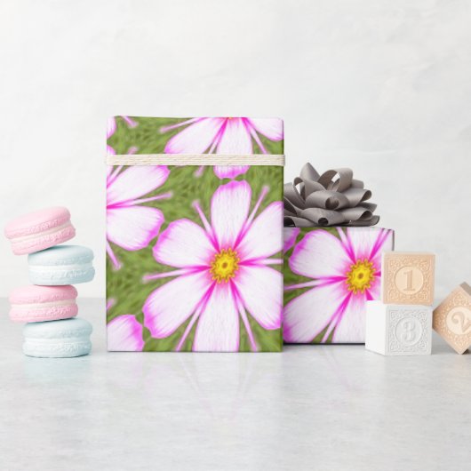 Cosmos-Blume-Muster Geschenkpapier (Babyparty)