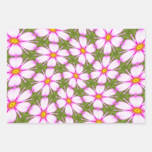Cosmos-Blume-Muster Geschenkpapier Set (Vorderseite 2)