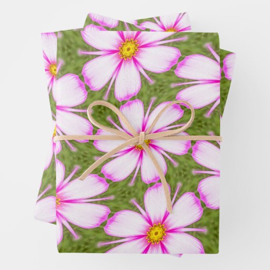 Cosmos-Blume-Muster Geschenkpapier Set (Beispiel)