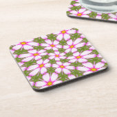 Cosmos-Blume-Muster Getränkeuntersetzer (Linke Seite)