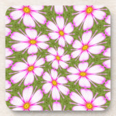 Cosmos-Blume-Muster Getränkeuntersetzer (Vorderseite)