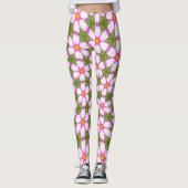Cosmos-Blume-Muster Leggings (Vorderseite)