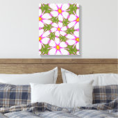 Cosmos-Blume-Muster Leinwanddruck (Insitu (Schlafzimmer))