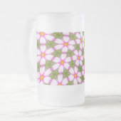 Cosmos-Blume-Muster Mattglas Bierglas (Vorderseite Links)