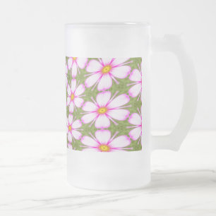 Cosmos-Blume-Muster Mattglas Bierglas