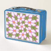 Cosmos-Blume-Muster Metall Brotdose (Rückseite)