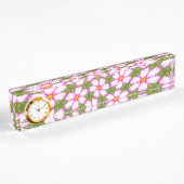 Cosmos-Blume-Muster Namensplakette