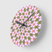 Cosmos-Blume-Muster Runde Wanduhr (Winkel)