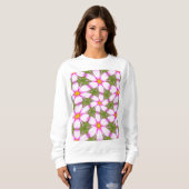 Cosmos-Blume-Muster Sweatshirt (Vorne ganz)