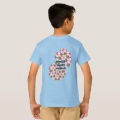 Cosmos-Blume-Muster T-Shirt (Schwarz voll)