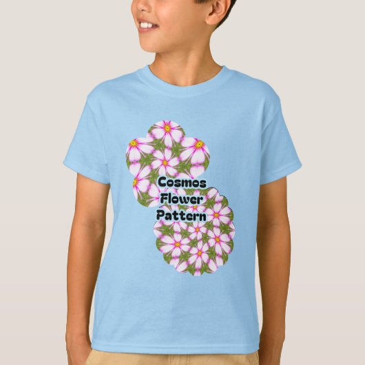 Cosmos-Blume-Muster T-Shirt (Vorderseite)