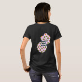 Cosmos-Blume-Muster T-Shirt (Schwarz voll)
