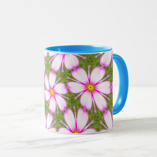 Cosmos-Blume-Muster Tasse (VorderseiteRechts)
