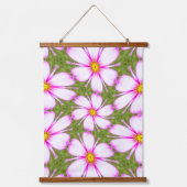 Cosmos-Blume-Muster Wandteppich Mit Holzrahmen (Vorderseite)