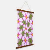 Cosmos-Blume-Muster Wandteppich Mit Holzrahmen (Gewinkelt)