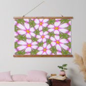 Cosmos-Blume-Muster Wandteppich Mit Holzrahmen (Schlafzimmer)
