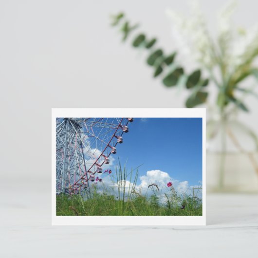 Cosmos Blume & Riesenrad: Japan Postkarte (Stehend Vorderseite)