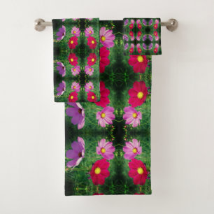 Cosmos Blume Trio Abstrakt Badhandtuch Set