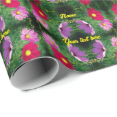 Cosmos Blume Trio Personalisiert Geschenkpapier (Rolleneckpunkt)