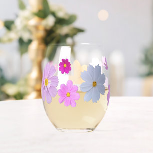 Cosmos-Blumen-Trinkset Weinglas Ohne Stiel