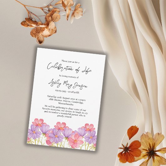 Cosmos Celebration of Life Funeral Einladung