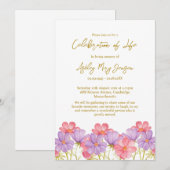 Cosmos Celebration of Life Funeral Einladung (Vorne/Hinten)