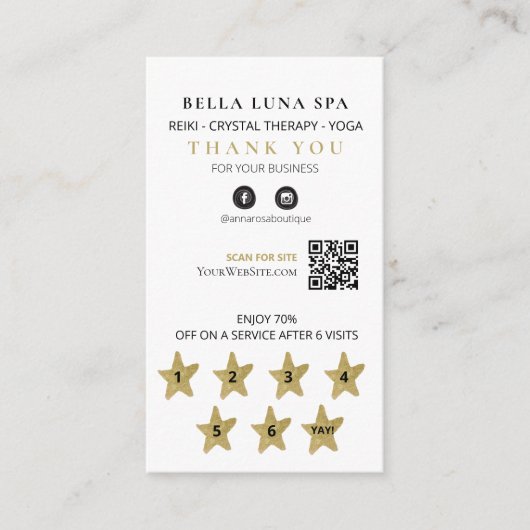 *~* Cosmos Celestial Boho QR belohnt Gold Stars Treuekarte (Vorderseite)