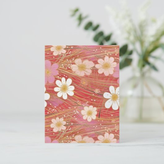 Cosmos Chiyogami Postkarte (Stehend Vorderseite)