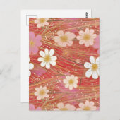 Cosmos Chiyogami Postkarte (Vorne/Hinten)