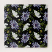 Cosmos Daisy Floral Nahtlose Collage Puzzle (Horizontal)