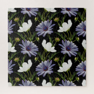 Cosmos Daisy Floral Nahtlose Collage Puzzle