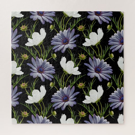 Cosmos Daisy Floral Nahtlose Collage Puzzle (Vertikal)