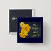 Cosmos Floral Birthday 16 . Geburtstag Button (Vorne & Hinten)