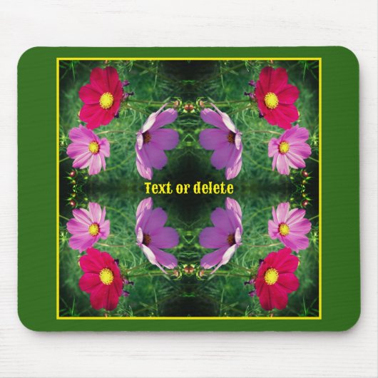 Cosmos Flower Trio Abstract Personalized Mousepad (Vorne)