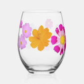 Cosmos Flowers Drinkware Set Weinglas Ohne Stiel (Rückseite)