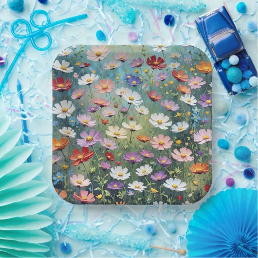 Cosmos Garden Abstrakt Pappteller (Party)