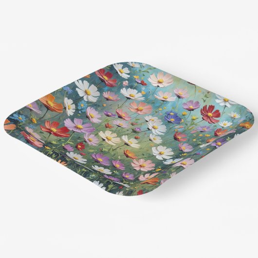 Cosmos Garden Abstrakt Pappteller (Gewinkelt)