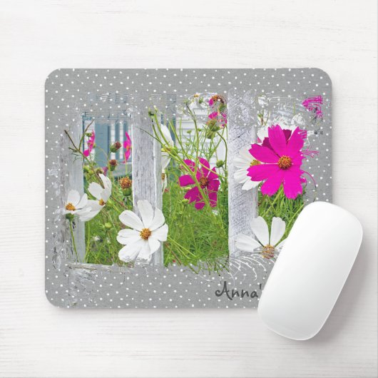 Cosmos Garden auf Polka Dots Mouse Pad Mousepad (Mit Mouse)
