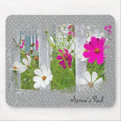 Cosmos Garden auf Polka Dots Mouse Pad Mousepad (Vorne)