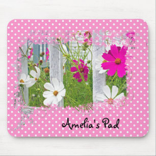 Cosmos Garden auf Polka Dots Mouse Pad Mousepad