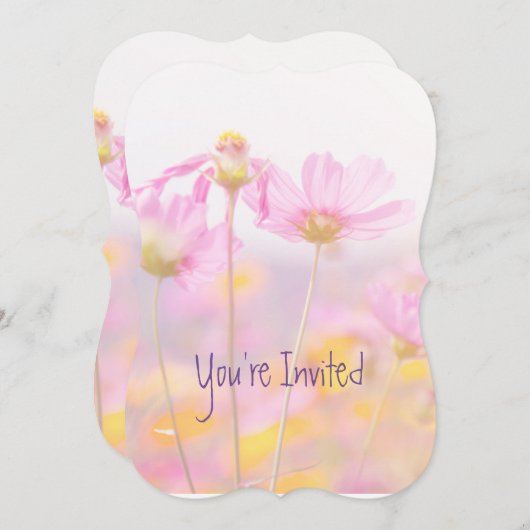 Cosmos Garden Blume zum Hochzeitstag Einladung (Vorne/Hinten)