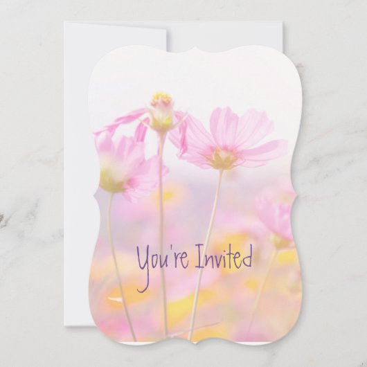 Cosmos Garden Blume zum Hochzeitstag Einladung (Vorderseite)