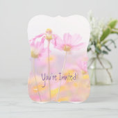 Cosmos Garden Blume zum Hochzeitstag Einladung (Stehend Vorderseite)