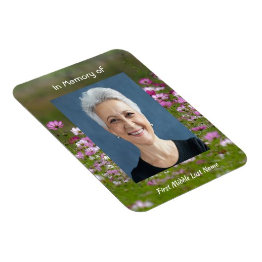 Cosmos Garden Flowers Memorial Keepsake Magnet (Rechte Seite)