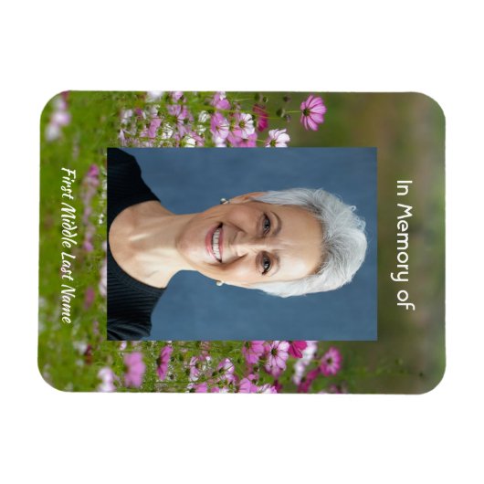 Cosmos Garden Flowers Memorial Keepsake Magnet (Horizontal)