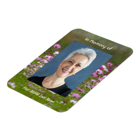 Cosmos Garden Flowers Memorial Keepsake Magnet (Linke Seite)