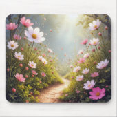 Cosmos Garden mit sonniger, dunkler Strecke Mousepad (Vorne)