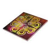 Cosmos-Gelbe Lila Retrofliesen Fliese (Seite)