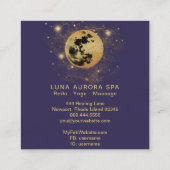 *~* Cosmos Gold Moon Aurora Glitzer Stars Quadratische Visitenkarte (Rückseite)