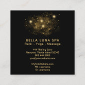 *~* Cosmos Gold Moon Glitzer Stars Shaman Quadratische Visitenkarte (Rückseite)